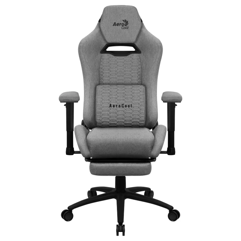 Aerocool ROYALASHGR prémiová ergonomická herná stolička s opierkou na nohy AeroWeave Technology sivá