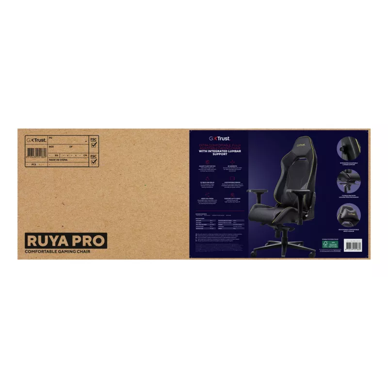 Trust GXT 721 Ruya Pro univerzálna herná stolička, čierna