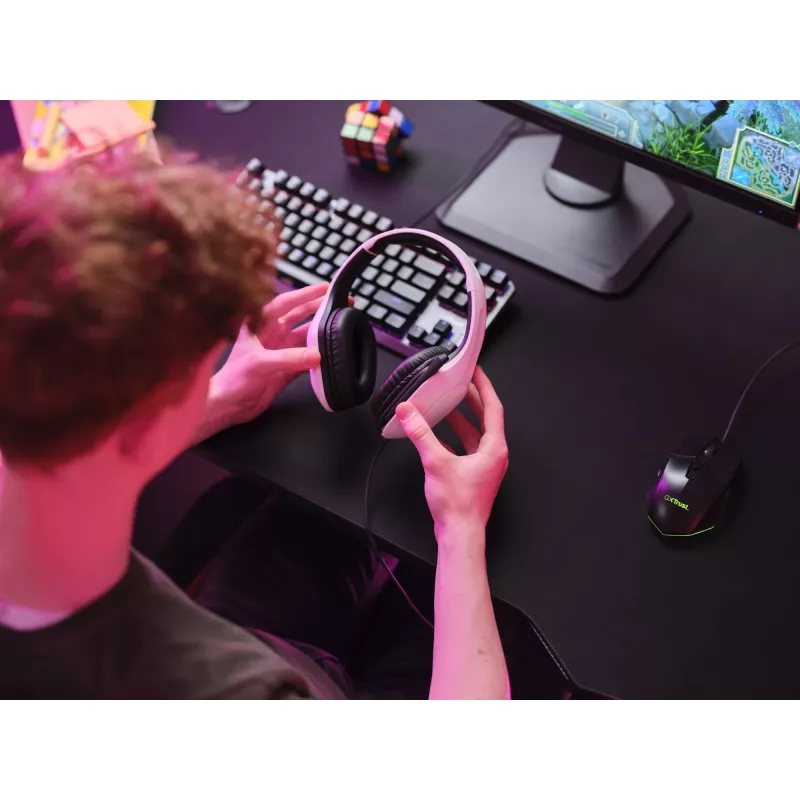 Trust GXT 415W Zirox headset káblový s hlavovým mostom herný biely