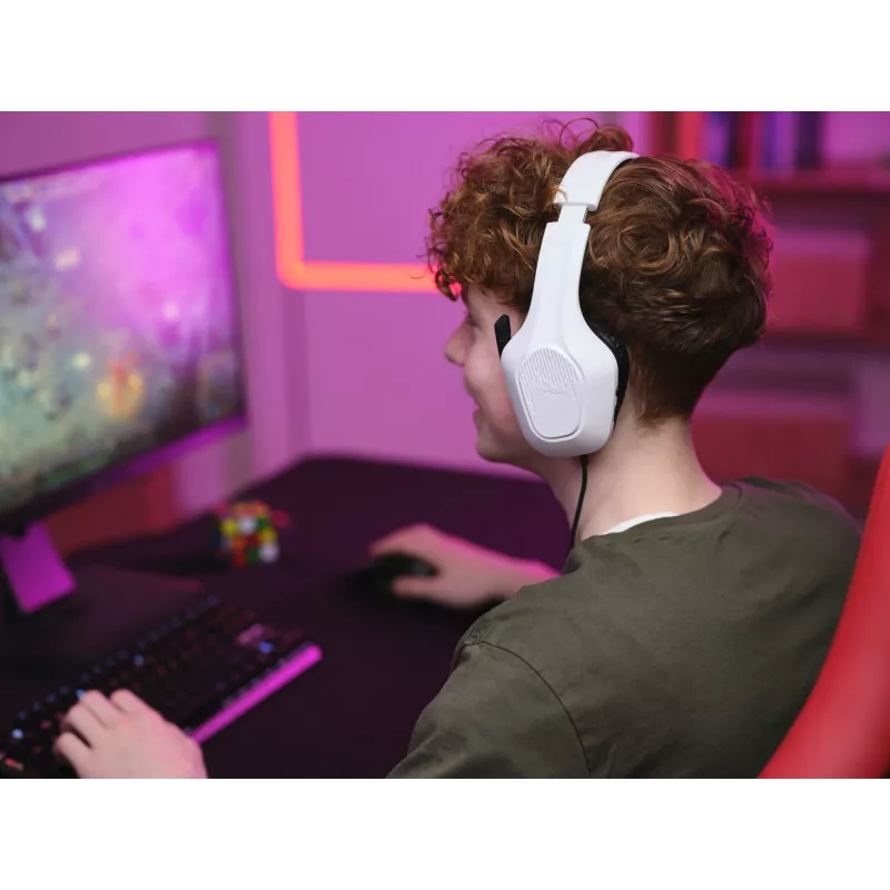 Trust GXT 415W Zirox headset káblový s hlavovým mostom herný biely
