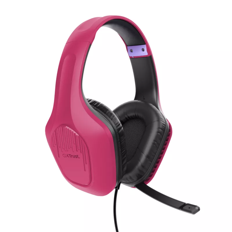 Trust GXT 415P Zirox headset káblový s hlavovým mostom herný ružový