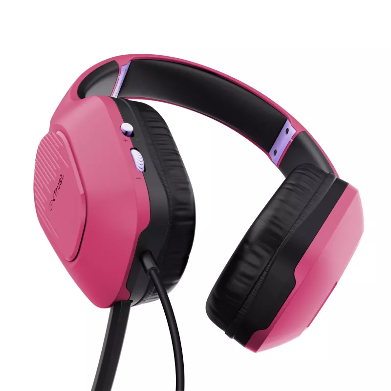 Trust GXT 415P Zirox headset káblový s hlavovým mostom herný ružový