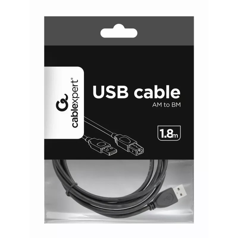 Gembird CCP-USB2-AMBM-6 kábel USB 2.0 A-B, 1,8 m, čierny
