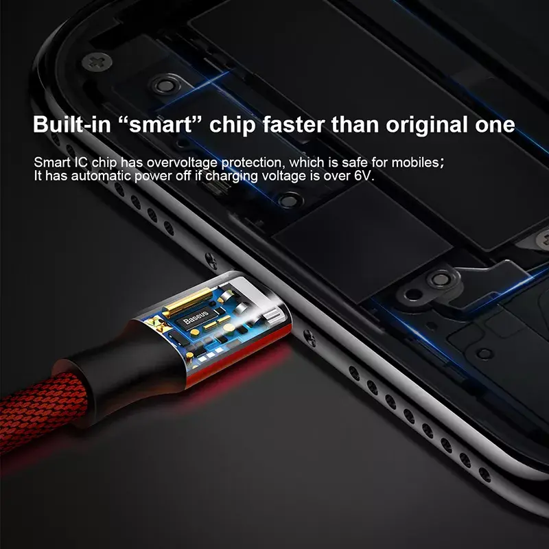 USB-A na Lightning kábel Baseus Yiven 1,8 m, 2 A výstup, červený, plášť z termoplastického elastomeru