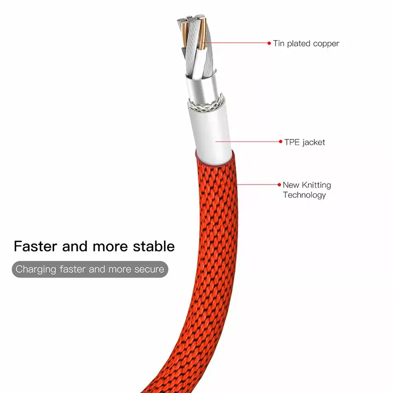 USB-A na Lightning kábel Baseus Yiven 1,8 m, 2 A výstup, červený, plášť z termoplastického elastomeru