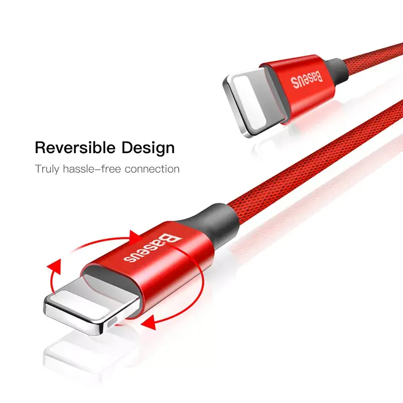 USB-A na Lightning kábel Baseus Yiven 1,8 m, 2 A výstup, červený, plášť z termoplastického elastomeru