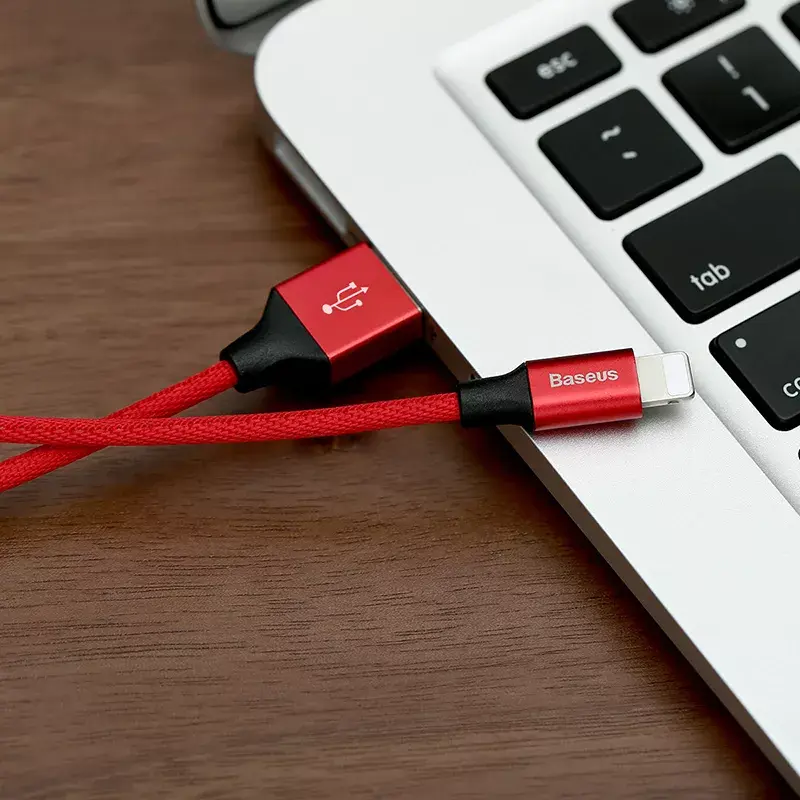 USB-A na Lightning kábel Baseus Yiven 1,8 m, 2 A výstup, červený, plášť z termoplastického elastomeru