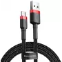 BASEUS Pletený Cafule rýchlonabíjací kábel - USB Type-A na Type-C 2A - 2 m - čierny (nylon)