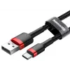 BASEUS Pletený Cafule rýchlonabíjací kábel - USB Type-A na Type-C 2A - 2 m - čierny (nylon)