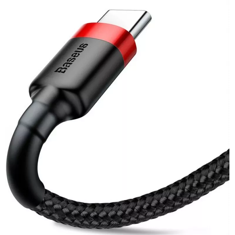 BASEUS Pletený Cafule rýchlonabíjací kábel - USB Type-A na Type-C 2A - 2 m - čierny (nylon)