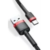 BASEUS Pletený Cafule rýchlonabíjací kábel - USB Type-A na Type-C 2A - 2 m - čierny (nylon)