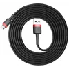 BASEUS Pletený Cafule rýchlonabíjací kábel - USB Type-A na Type-C 2A - 2 m - čierny (nylon)