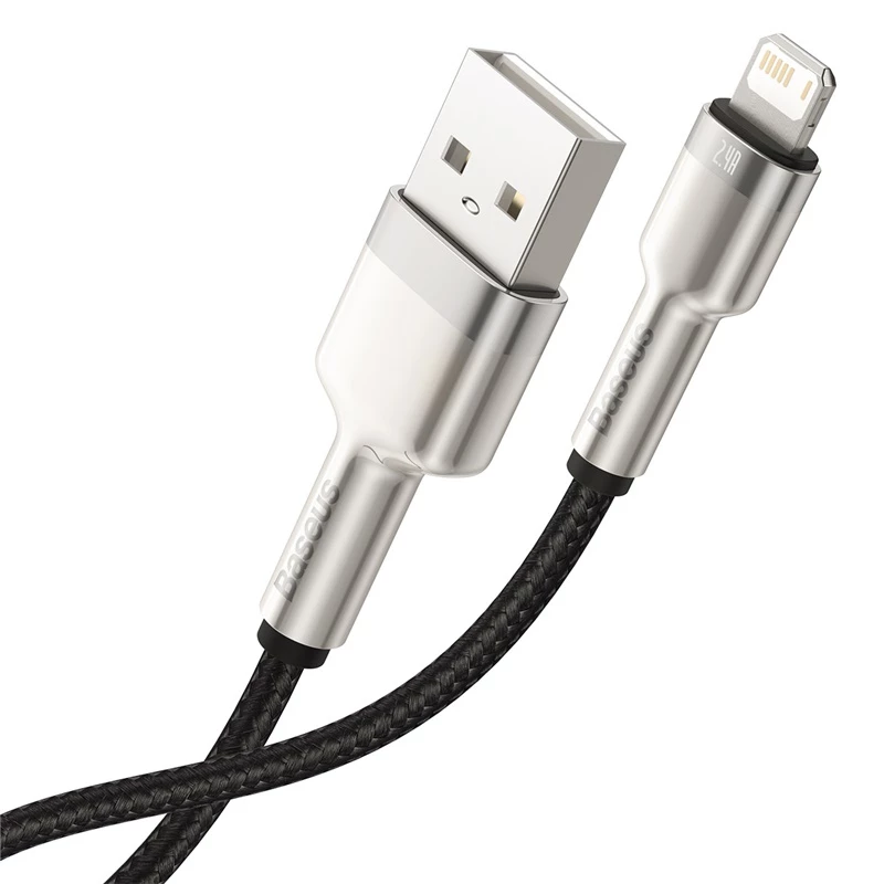 BASEUS Fast Charge Cafule dátový prenosový kábel - USB Type-A na Lightning - 480 Mbit/s (2,4 A PD) - 1 m - čierna