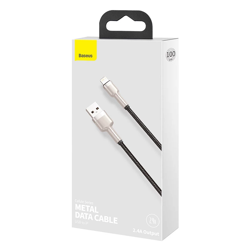 BASEUS Fast Charge Cafule dátový prenosový kábel - USB Type-A na Lightning - 480 Mbit/s (2,4 A PD) - 1 m - čierna