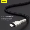 BASEUS Fast Charge Cafule dátový prenosový kábel - USB Type-A na Lightning - 480 Mbit/s (2,4 A PD) - 1 m - čierna