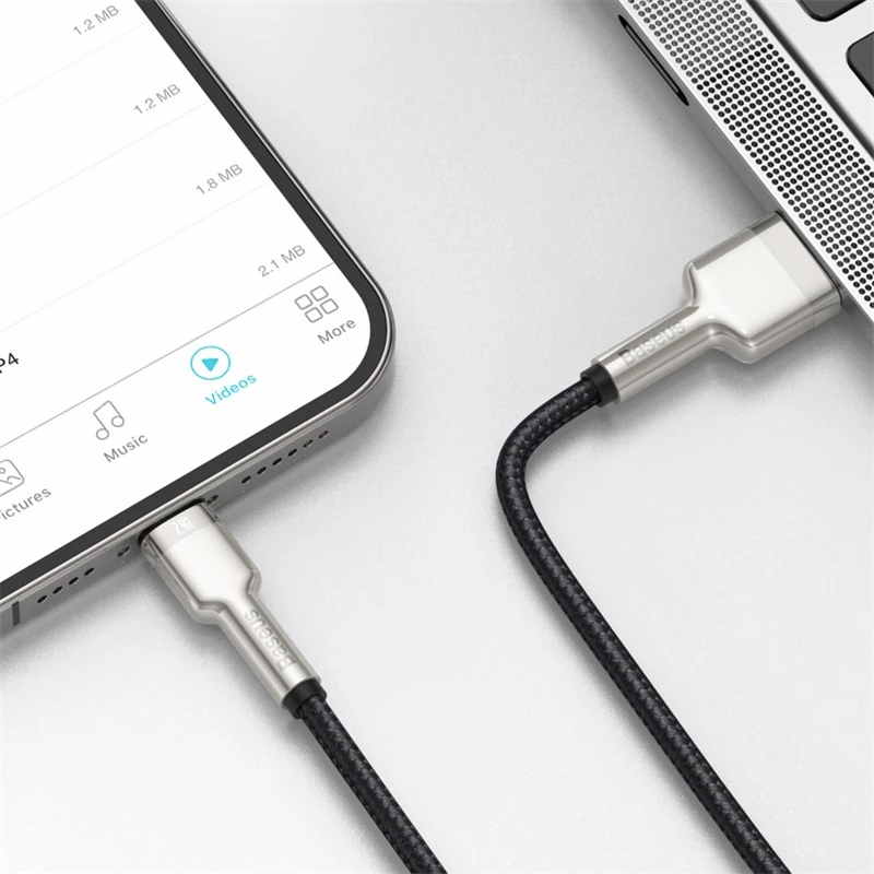 BASEUS Fast Charge Cafule dátový prenosový kábel - USB Type-A na Lightning - 480 Mbit/s (2,4 A PD) - 1 m - čierna