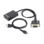 GEMBIRD VGA na HDMI adaptérový kábel, USB napájaný 15 cm - čierny