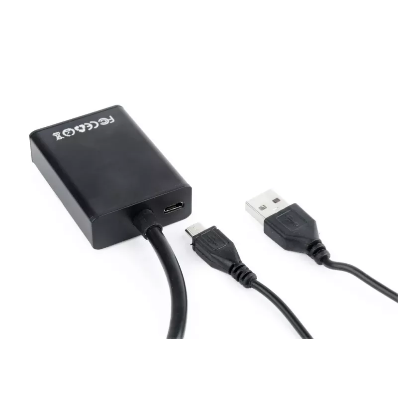 GEMBIRD VGA na HDMI adaptérový kábel, USB napájaný 15 cm - čierny