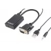 GEMBIRD VGA na HDMI adaptérový kábel, USB napájaný 15 cm - čierny