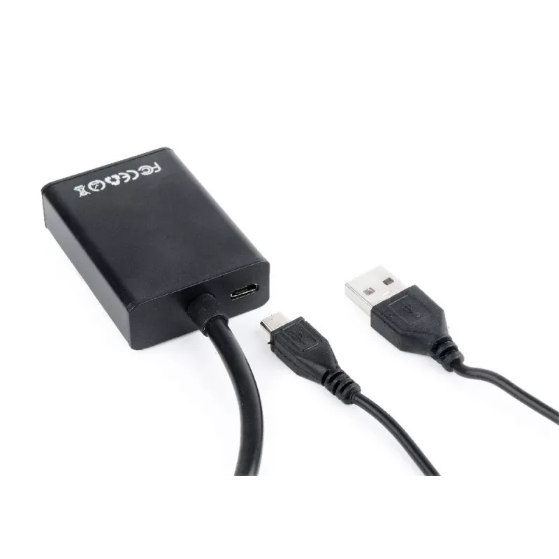 GEMBIRD VGA na HDMI adaptérový kábel, USB napájaný 15 cm - čierny