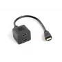 HDMI video rozbočovač LANBERG AD-0019-BK — 2x HDMI výstupy, Full HD 1920x1080, 0,2 m kábel, čierny