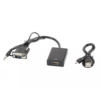 LANBERG video kábel adaptér HDMI typ A (štandard) VGA (D-Sub) 0,2 m čierny
