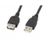 USB-A na USB-A kábel LANBERG CA-USBE-10CC-0007-BK, USB 2.0, 0,7 m, čierny