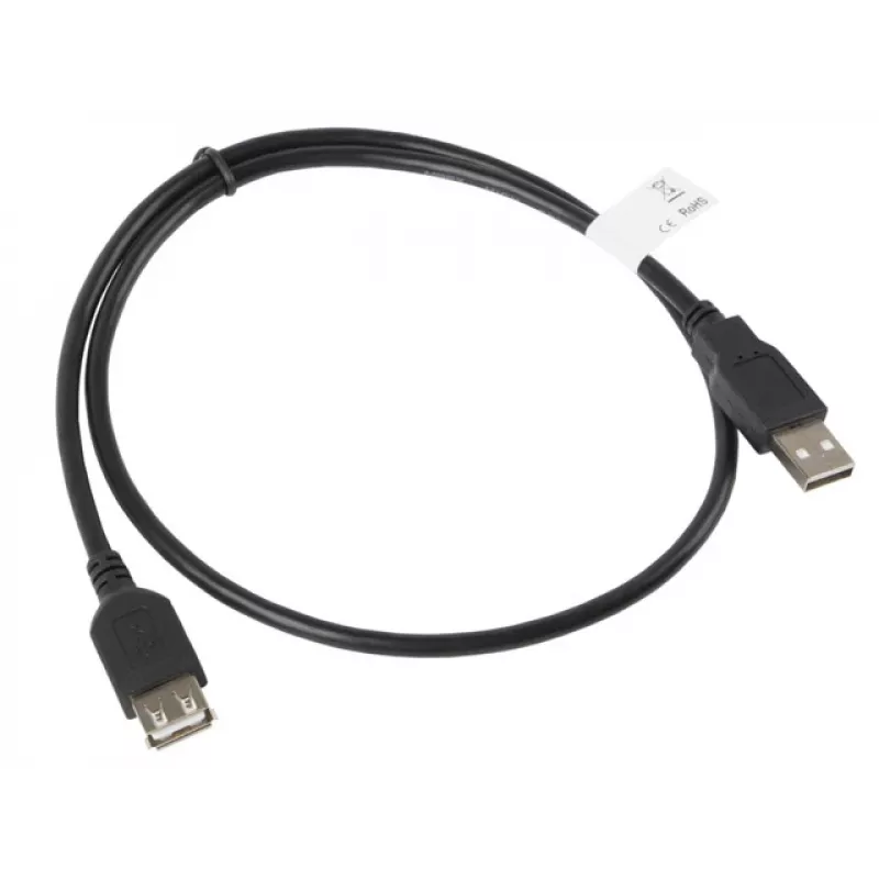 USB-A na USB-A kábel LANBERG CA-USBE-10CC-0007-BK, USB 2.0, 0,7 m, čierny