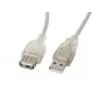 USB kábel LANBERG CA-USBE-12CC-0018-TR 1,8 m USB 2.0 A na A transparentná