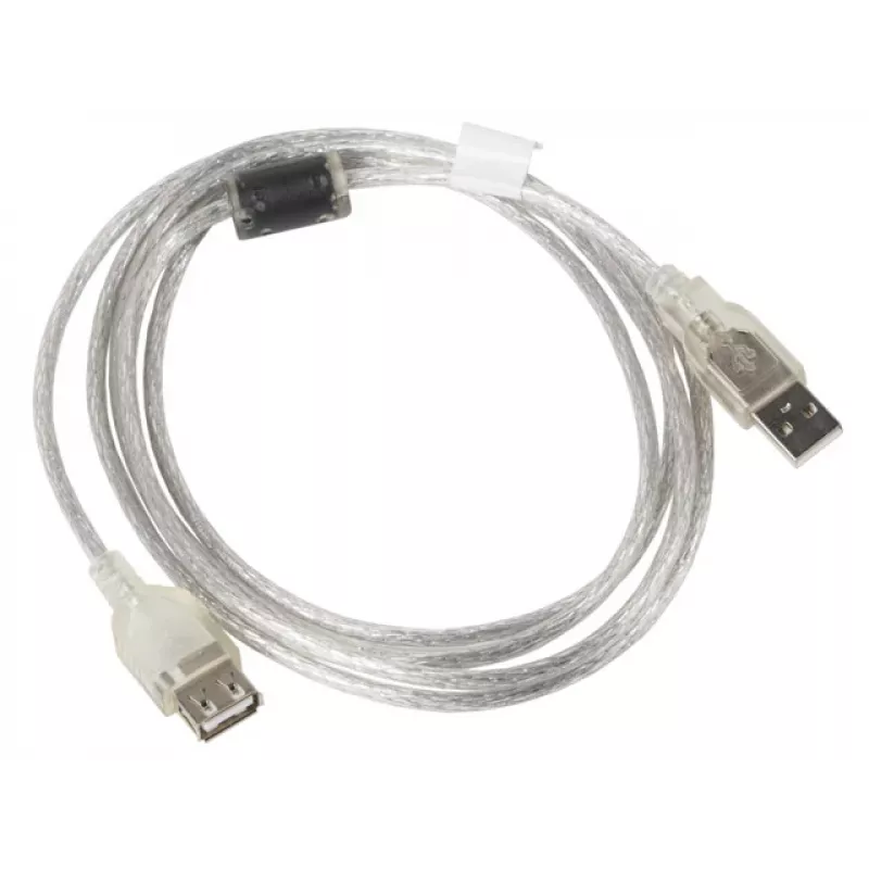 USB kábel LANBERG CA-USBE-12CC-0018-TR 1,8 m USB 2.0 A na A transparentná