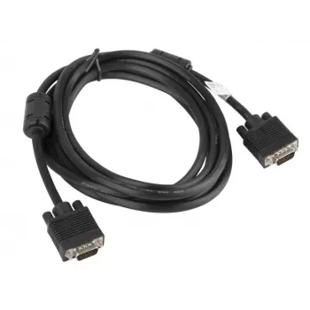LANBERG VGA M/m kábel, dvojité tienenie, ferit, 3 m, čierny