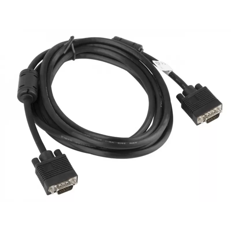 LANBERG VGA M/m kábel, dvojité tienenie, ferit, 3 m, čierny