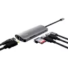 Trust Dalyx 23775 viacportový adaptér USB-C 7 v 1, USB-C 3.2, HDMI, RJ-45 Gigabit Ethernet, čítačka kariet SD/microSD, strieborný