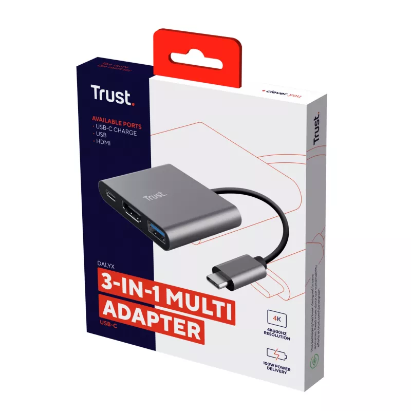 Trust Dalyx USB 3.2 Gen 1 (3.1 Gen 1) Type-C hliník, čierny