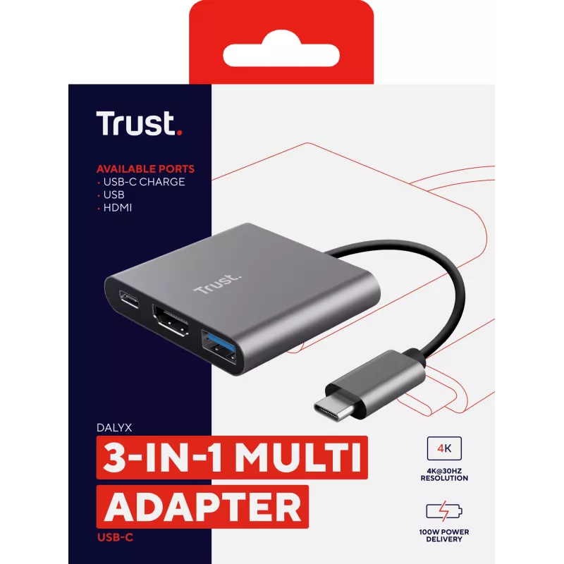 Trust Dalyx USB 3.2 Gen 1 (3.1 Gen 1) Type-C hliník, čierny