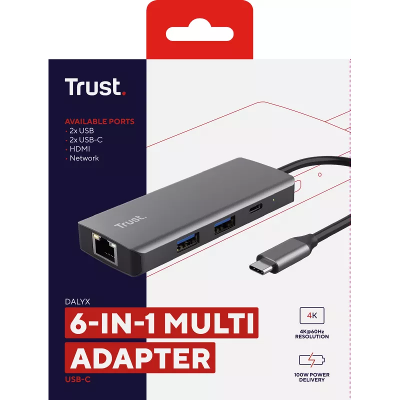 Trust Dalyx USB Type-C 1000 Mbit/s strieborný
