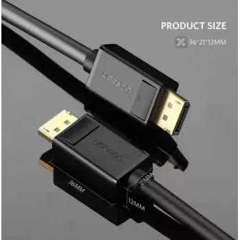DisplayPort kábel UGREEN DP102 1 m, DisplayPort 1.2, 21,6 Gbit/s, 3840×2160@60Hz, čierny