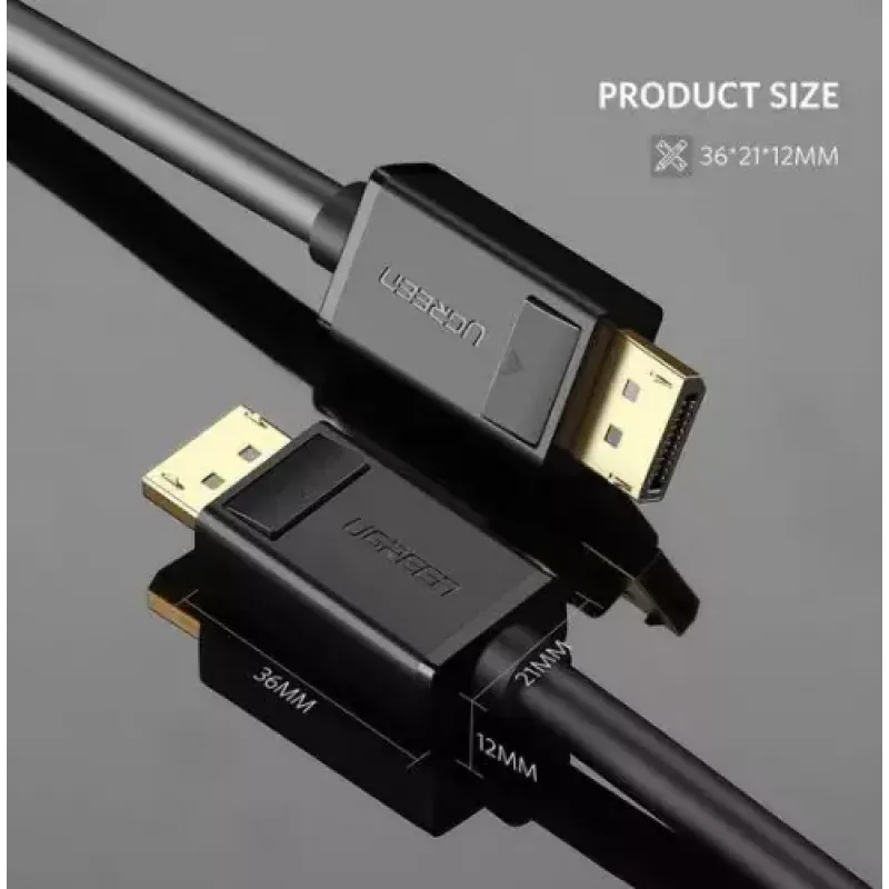 DisplayPort kábel UGREEN DP102 1 m, DisplayPort 1.2, 21,6 Gbit/s, 3840×2160@60Hz, čierny
