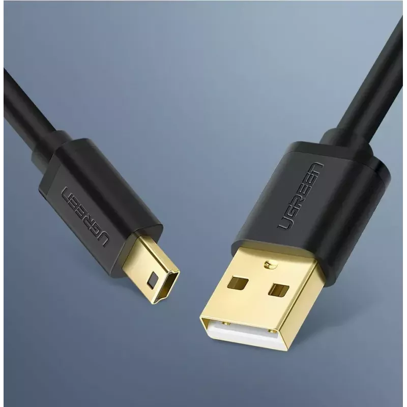 USB kábel UGREEN 10385 Mini-USB 480 Mbit/s 1,5 m čierny, rýchle nabíjanie