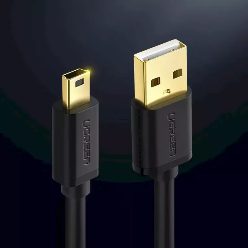 USB kábel UGREEN 10385 Mini-USB 480 Mbit/s 1,5 m čierny, rýchle nabíjanie