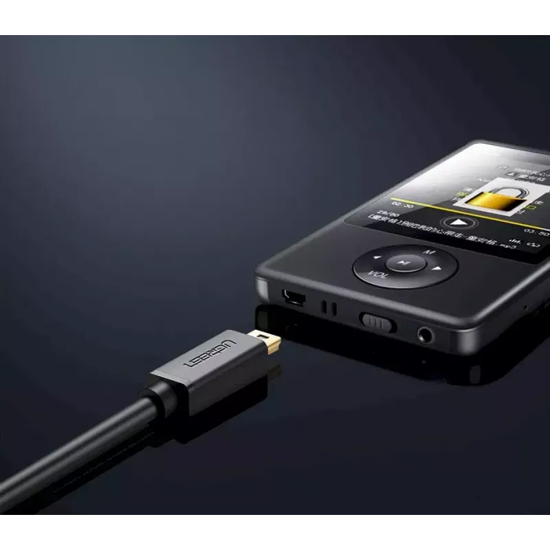 USB kábel UGREEN 10385 Mini-USB 480 Mbit/s 1,5 m čierny, rýchle nabíjanie