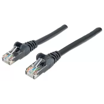 Intellinet sieťový patch kábel, Cat6, 3 m, čierny, CCA, U/UTP, PVC, RJ45, pozlátené kontakty, snagless, s ochranou proti zlomeniu, doživotná záruka