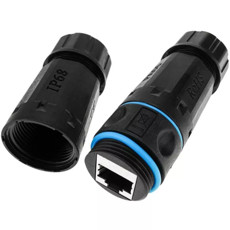 Techly IWP-MD C6-IP68T káblový gender changer RJ-45 čierny