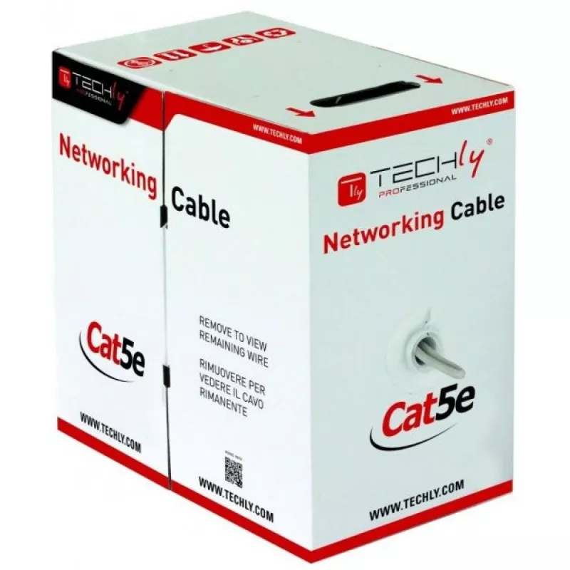 Techly F/UTP kábel v kotúči Cat.5E CCA 305 m plný vonkajší čierny ITP8-RIS-0305LO