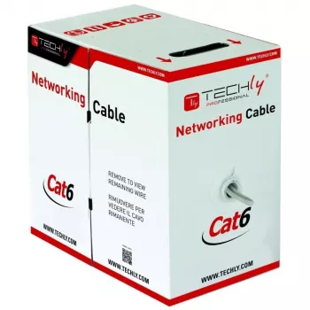 Sieťový kábel TECHLY Cat6 S/FTP ITP9-RIS-0305, 305 m, 250 MHz, CCA, sivý