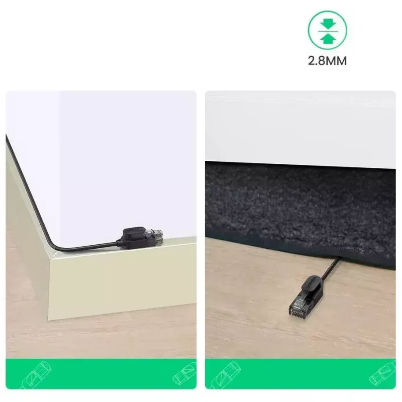 UGREEN NW122 prepojovací kábel Cat6A UTP, RJ45, 3 m, čierny, do 10 Gb/s