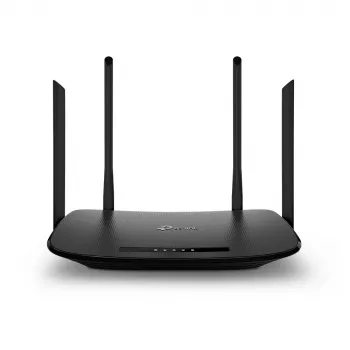 TP-Link AC1200 bezdrôtový VDSL/ADSL modem router, Wi-Fi 5 (802.11ac), dualband (2,4 GHz / 5 GHz), Ethernet LAN, VDSL2, čierny, stolný router