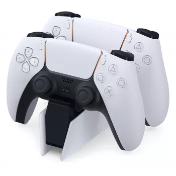 Nabíjacia stanica Sony DualSense nabíjacia stanica pre 2 ovládače PS5, biela, zacvakávací mechanizmus