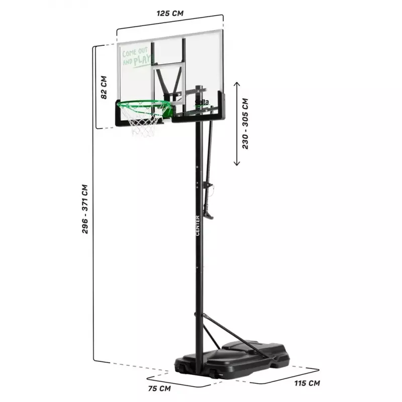 Basketbalový kôš Salta Center 5133 – výškovo nastaviteľný, robustný dizajn