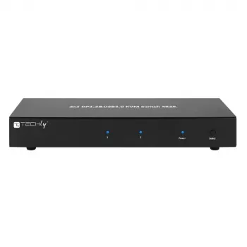 Techly IDATA DP-KVM2 KVM prepínač čierny